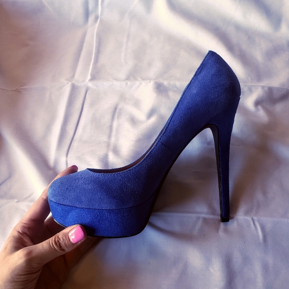Blue Suede heels Colin Stuart 7.5 - Picture 3 of 4